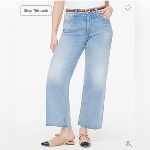 J.Crew Wide-Leg Cropped Jeans Size 28P Petite light wash